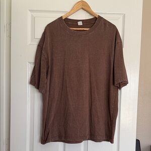 Women’s Oversized Washed Brown Tee Shirt